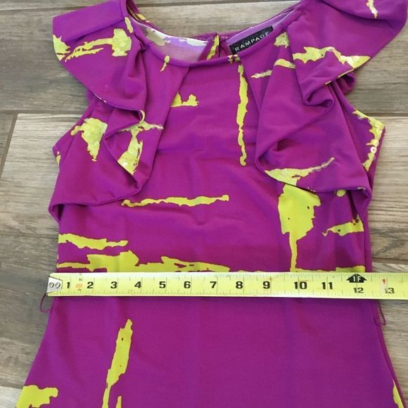 Rampage Tie Dye Pink Dress Ruffle Top Abstract Psychedelic Artsy - Picture 4 of 9